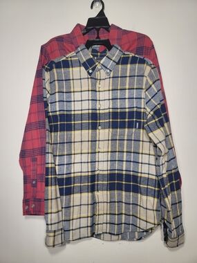 Lot of 2 Eddie Bauer Cottagecore Grunge Flannel Shirts Utility Cotton Gorp Ski